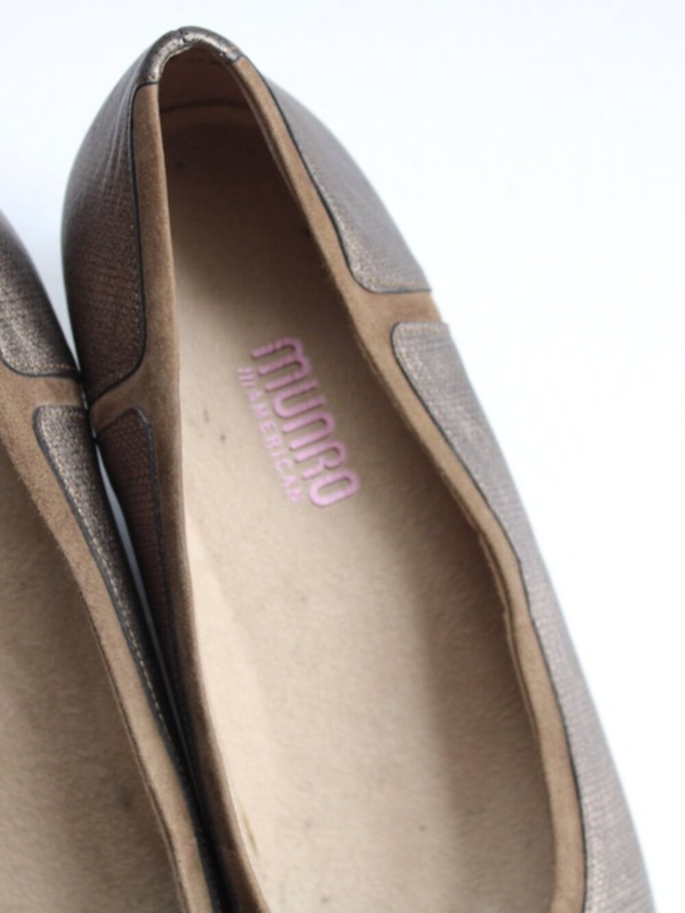 Munro Womens Jillian Block Heel Pumps sz 10.5 N,Metallic Bronze Taupe Round Toe - Picture 7 of 8